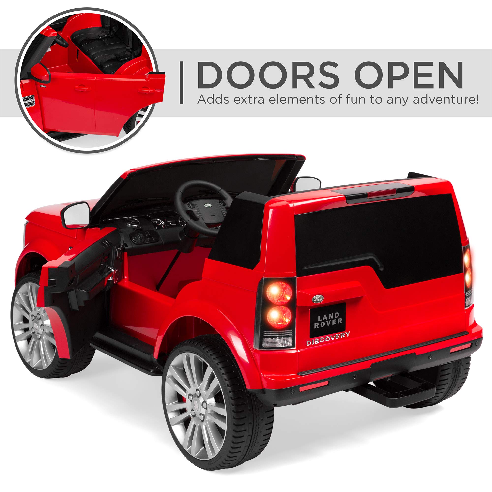 Best Choice Products Kids 12V Licensed Land Rover Ride-On with RC, Lights/Sounds, MP3, Red