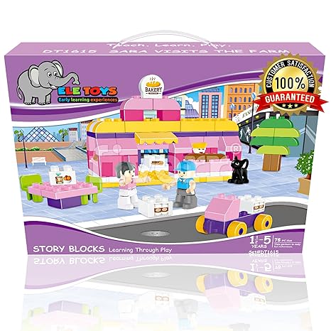 Ele Toys Interlocking Building Block Sets Fun Educational Compatible With Other Large Building Bricks Each Set Includes A Unique Story Sara