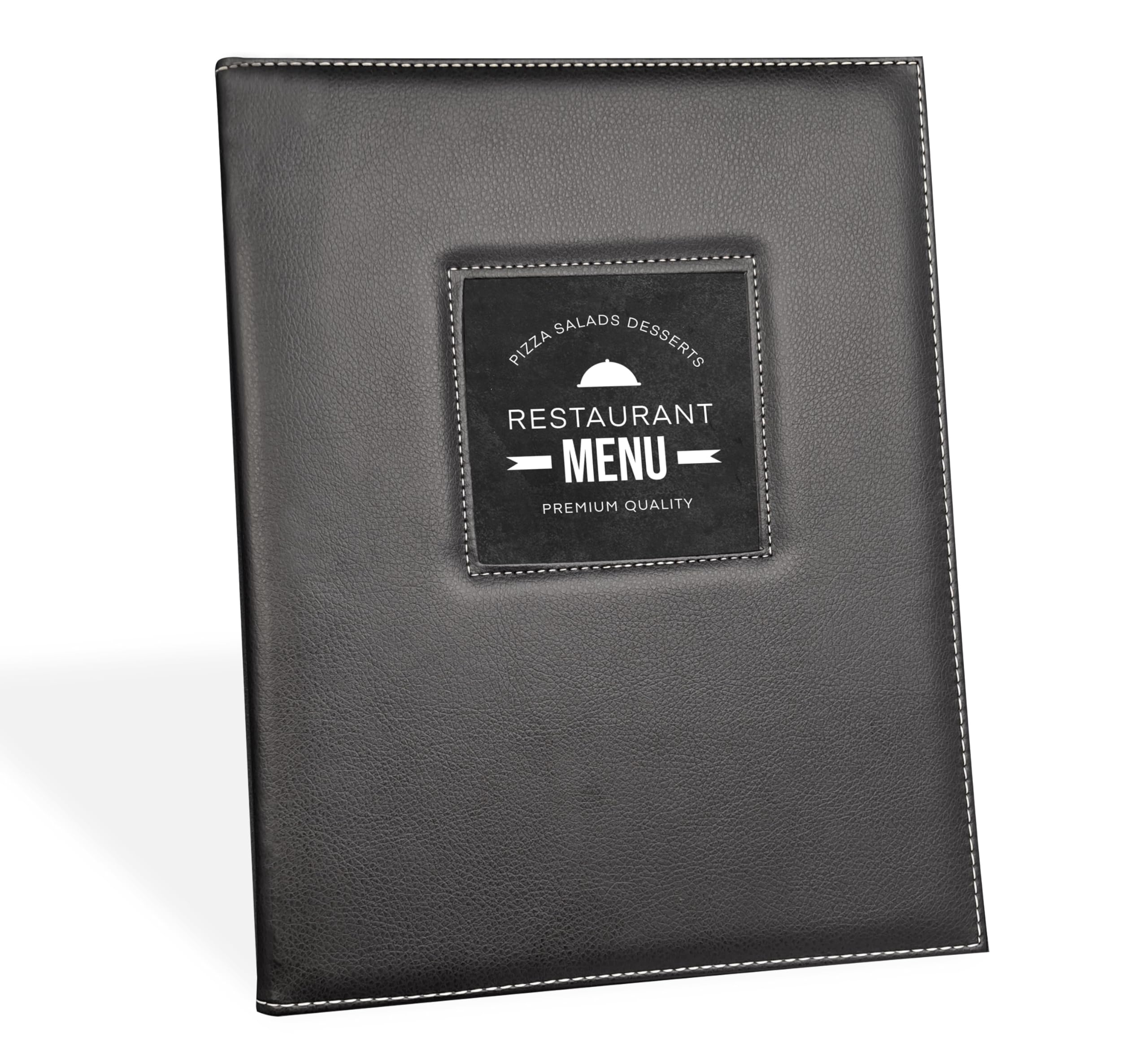 Menu Cover Restaurant with window A4 High Quality Imitation Leather Black