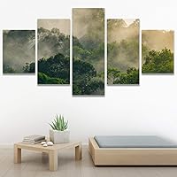 SIGNWIN 5 Panel Canvas Wall Art Modern Art Dramatic Forest Multicolor Photography Romantics Scenic for Home Decorations Ready to Hang - 60
