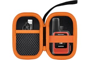 Flaxune Protective Carrying Case for Garmin inReach Mini 2 Satellite Communicator, Black Case + Orange Zipper