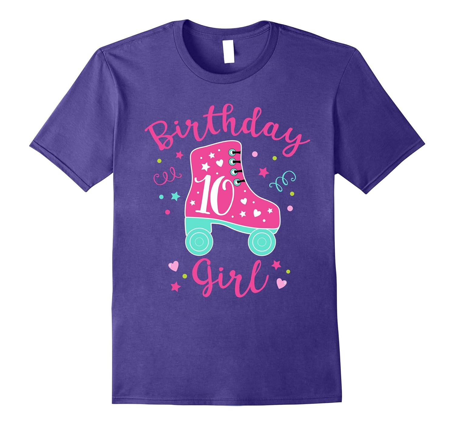 10th Birthday Girl Shirt - Pink Roller Skate-Rose