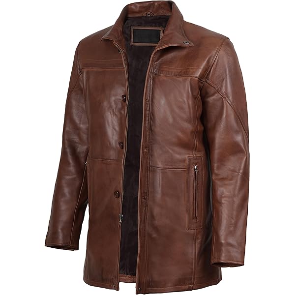 MIRZAYA Men's Winter Warm Quilted Real Leather Jacket Stylish