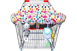 XiOiOiX 2 in 1 Shopping Cart Cover&High Chair Cover for Restaurant Seat, Grocery Cart Cover for Baby Infant Toddler Girl/Boy Reversible, Machine Washable (Colorful)