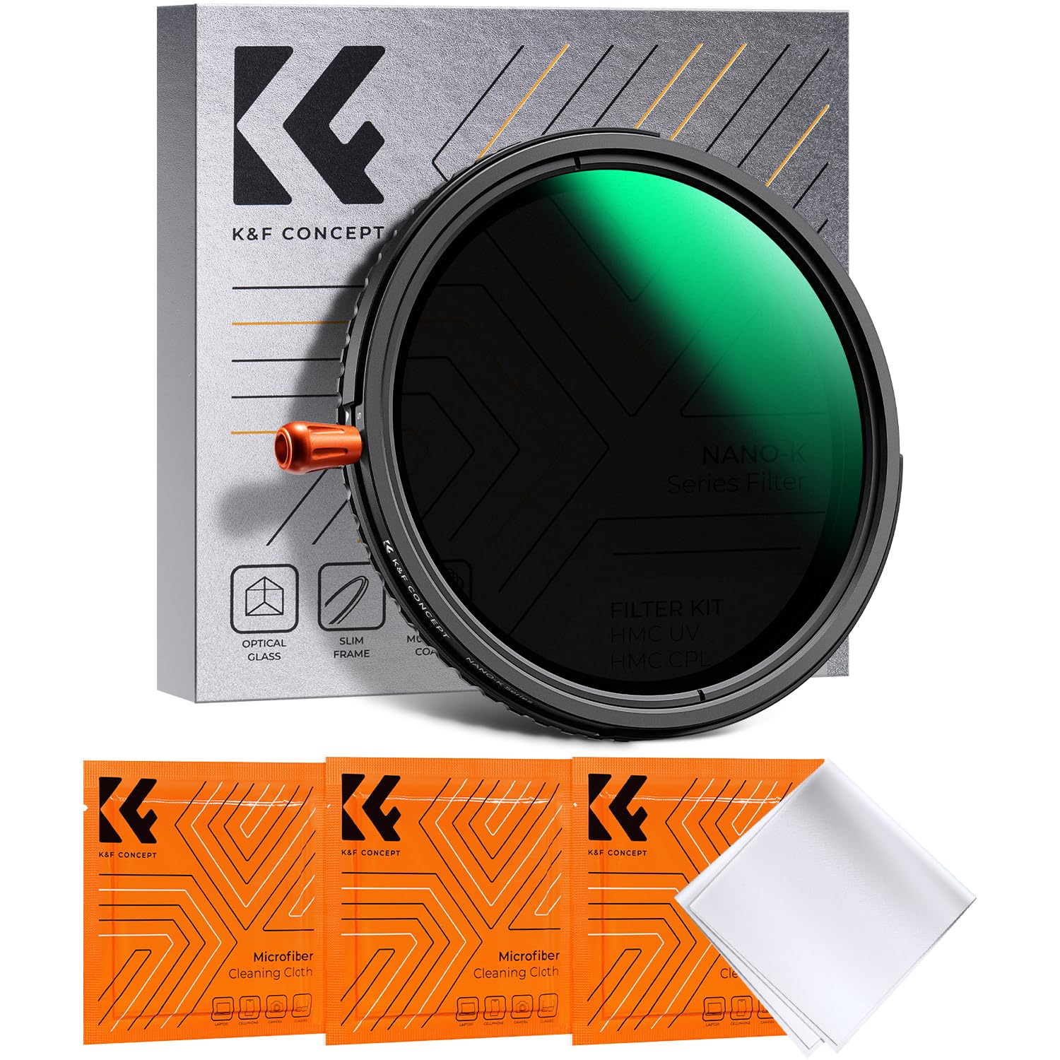 Photo 1 of K&F CONCEPT 37mm Black Diffusion Mist Effect 1/4 & Variable ND2-32(1-5 Stops) & Circular Polarizing Filter CPL-in 1 Lens Filter with 18 Multi-Coatings for Camera Lenses (K-Series)