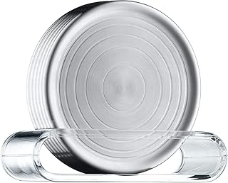 WMF Loft Bar Gläserteller-Set 6-teilig, Glasuntersetzer 9,5cm, Cromargan Edelstahl mattiert