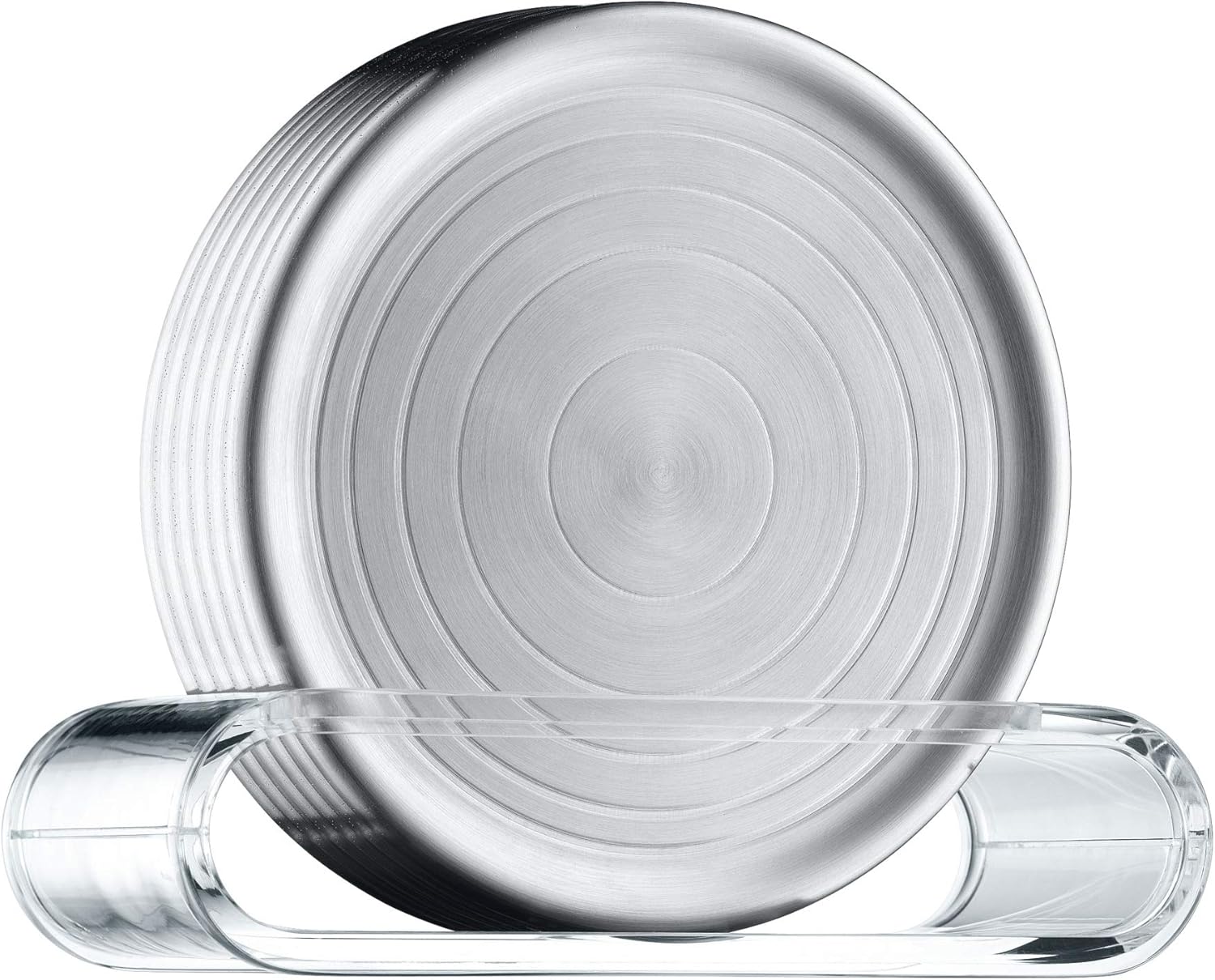 WMF Loft Bar Gläserteller-Set 6-teilig, Glasuntersetzer 9,5cm, Cromargan Edelstahl mattiert