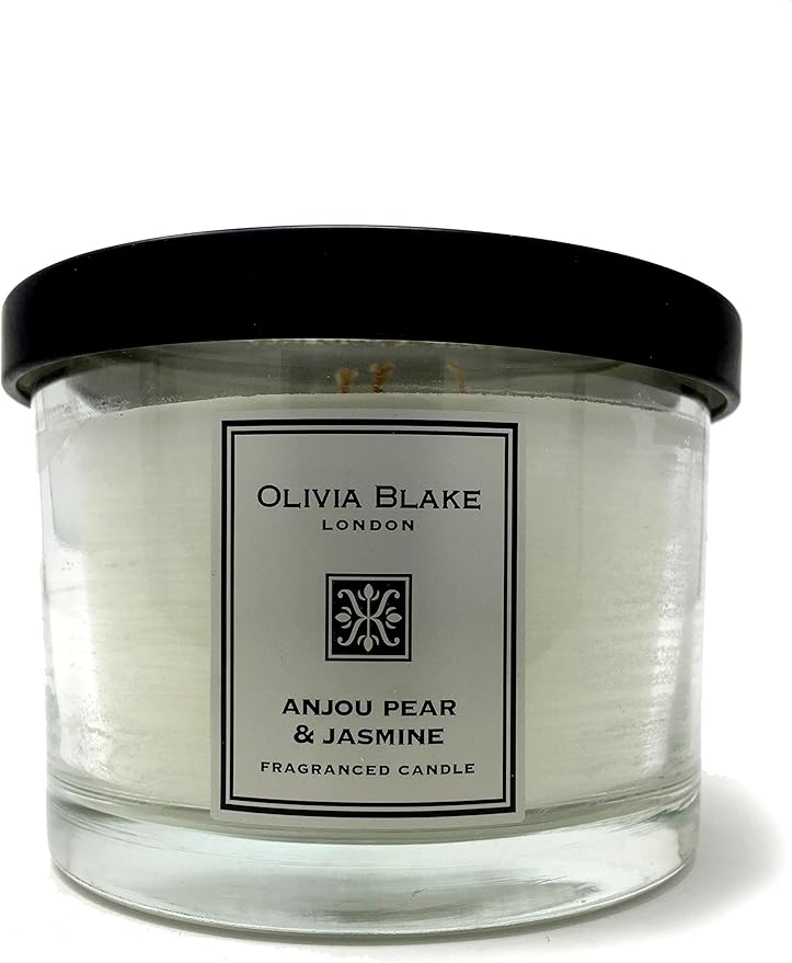 Olivia Blake Anjou Pear & Jasmine 3 Wick Scented Candle 250g Amazon.co