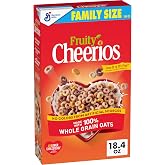 Cheerios Fruity Breakfast Cereal, Heart Healthy, Gluten Free, Family Size | No Artificial Colors, Can Help Lower Cholesterol, 21g Whole Grain per Serving, Good Source of Calcium &amp; Fiber, 18.4 oz