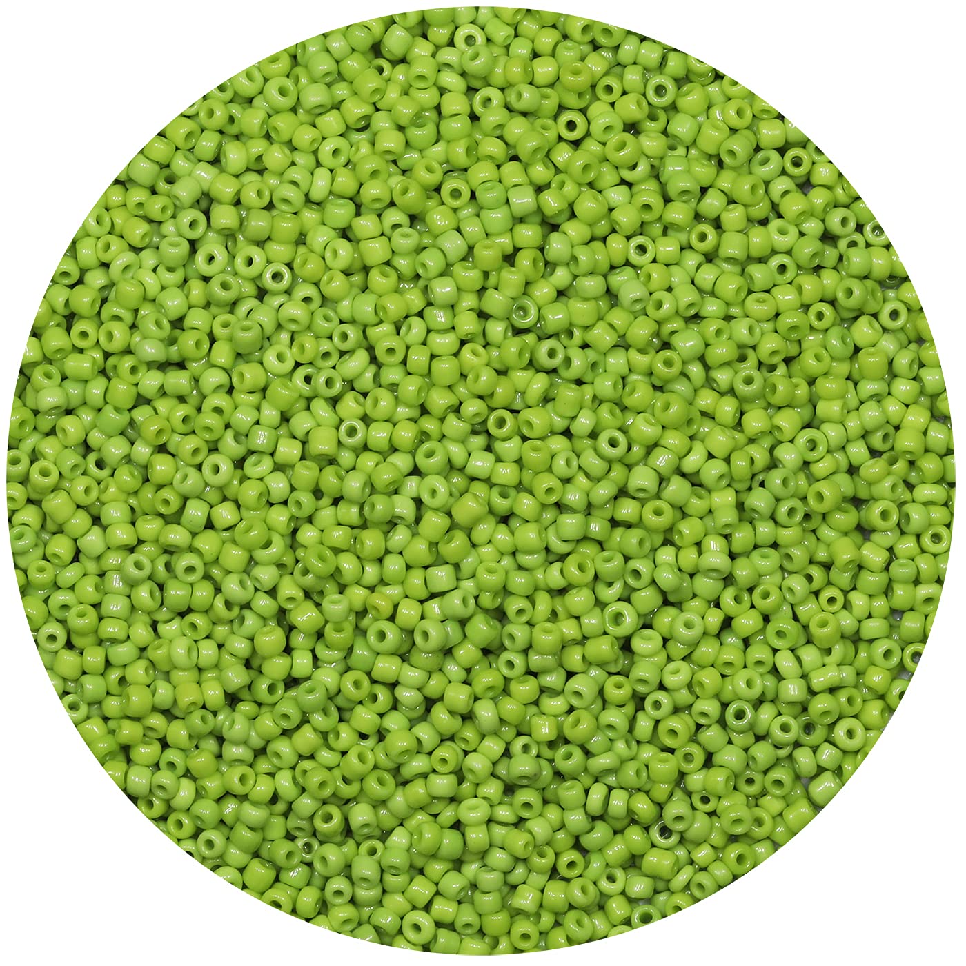Bulk 2mm Light Green Seed Beads for Jewelry Making 110 Grams About 9800pcs,12/0 Glass Craft Beads for Making Earrings, Bracelets, Pendants, Waist Jewelry, DIY Handmade（ Light Green）