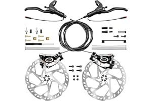 DYISLAND E-Bike Hydraulic Disc Brake Set 4-Pistons/2-Pistons,2-PIN/3-PIN Pre-Bled with Mineral Oil Brakes Kit，Front&Rear Kit,