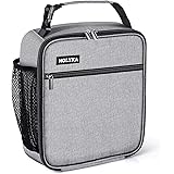 MOLYKA Lunch Bag - Insulated Lunch Box Durable Reusable Lunch Bag Adult Tote Bag for Men, Adults, Women (Gray)
