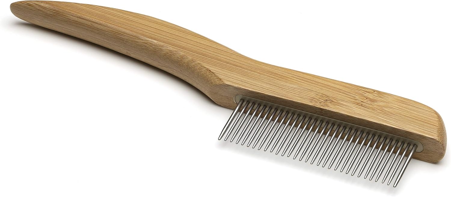Mikki Bamboo Anti-Tangle Comb for Dog Cat, Puppy with Medium and Long Hair Coats, Removes Knots, Matts and Tangles - Image 3