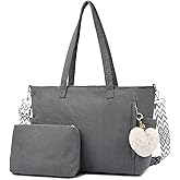Makukke Corduroy Tote Bag, Large Shoulder Handbag with Pouch, Crossbody Bag for Work Travel Shopping