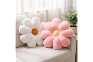 2pcs Flower Pillow - Pink White Aesthetic Preppy Bedroom Living Room Home Decor, Cute Daisy Flower Decorative Throw Pillows F