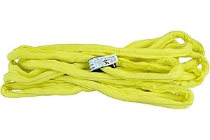 Chenango Supply USA Made VR3 X 30' Yellow Slings 4'-30' Lengths In Listing, DOUBLE PLY COVER Endless Round Poly Lifting Slings, 8,400 lbs Vert, 6,720 lbs Choker, 16,800 lbs Basket (USA Poly) (30 FT)