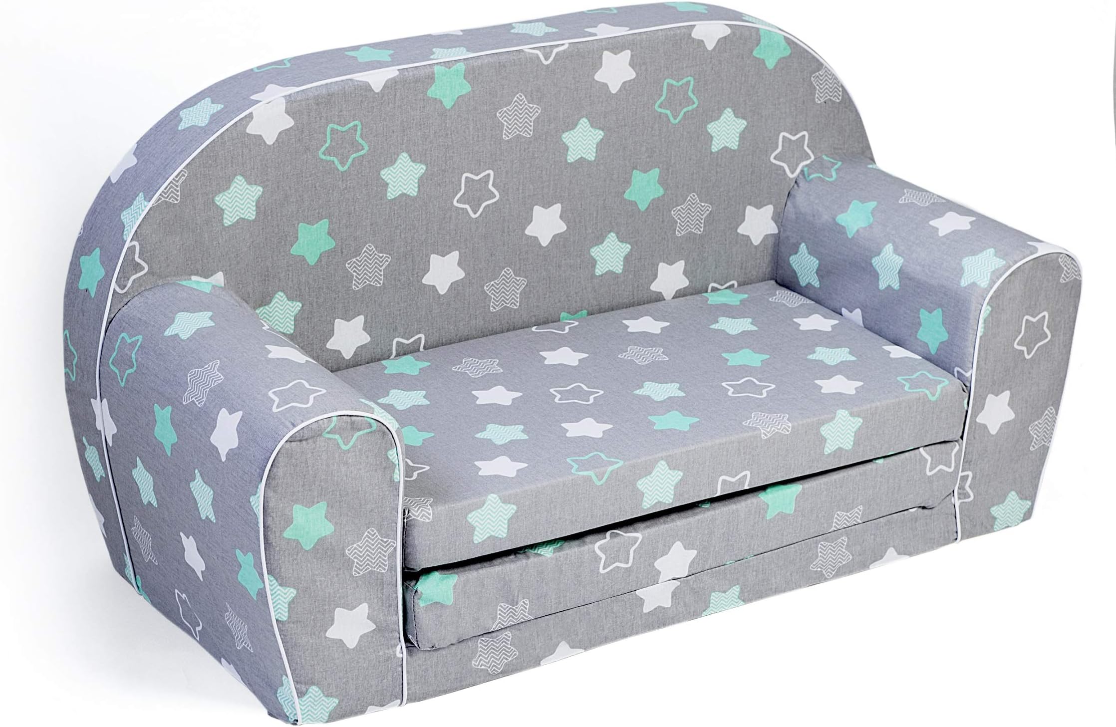MuseHouse Children's Sofa | Kids Sofa Bed | Toddlers Foldable 2-in-1 Sofa & Bed | 0-4 Years Old | (STARS-MHS126)