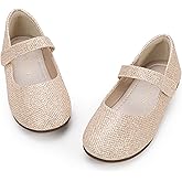 Hehainom Toddler Girls Flats Mary Jane Flower Girl Dress Shoes School Wedding Party Shoes