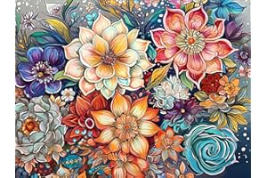 SOTYIOO Diamond Painting Kits for Adults. Diamond Art Flowers Full Drill Round Gem Art 5D Diamond Dots Suitable Home Wall Decor 12x16inch