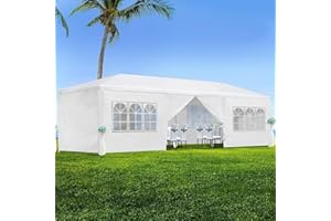 ANEUHS Party Tent, Tents for Parties, Outdoor Gazebo Wedding Patio Camping Carport Canopy Shade Canopy Tent with Removable Sidewalls, Outside Event Tent for Garden, Backyard (10'x30' Eight Sides)