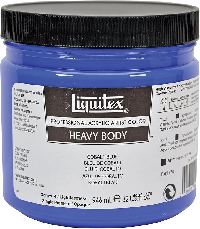 LIQUITEX Professional Heavy Body Acrylic Paint, 32oz Jar, Cobalt Blue