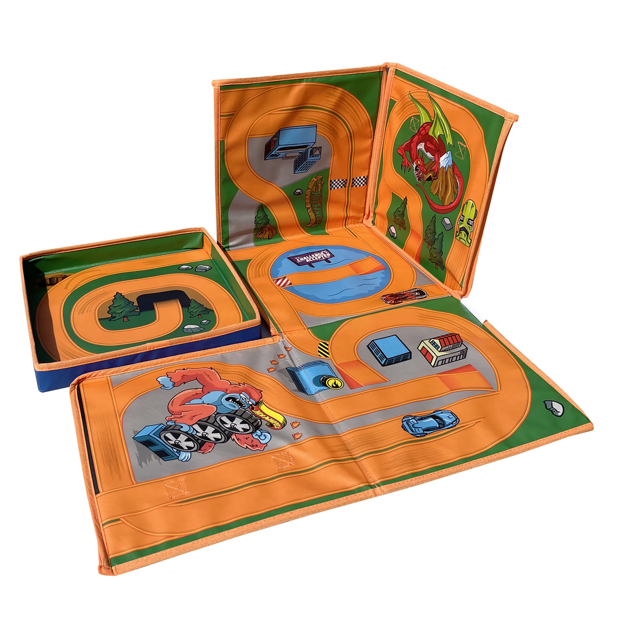 Hot Wheels Tara Toy: ZipBin 300 Car Storage Cube - Unzip to Convert Into A Playmat, Holds Up to 300 Toy Cars, Storage & Play, Toy Box, Kids Age 3+
