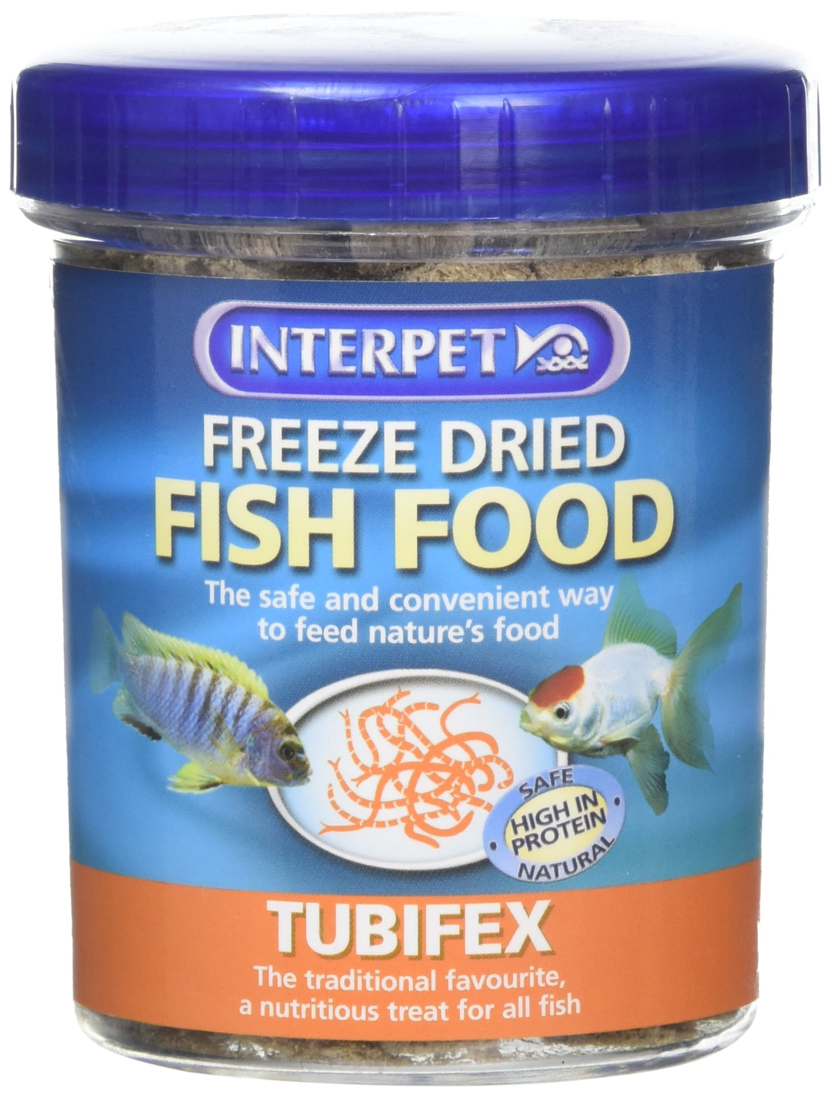 Interpet Freeze Dried Aquarium Fish Food, Safe, Natural, High Protein, Tubifex, 30g