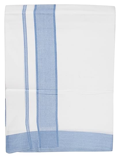 Men's Cotton Dhoti (White, 4 meters)