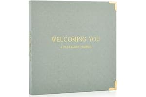 ZICOTO Beautiful Linen Pregnancy Journal and Detailed Memory Book with Stickers and Keepsake Pocket - Lovely Must Have Gift for Expecting First Time Moms - The Perfect Planner to Track Pregnancy Milestones