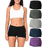 BAMBOO COOL Seamless Boyshort Underwear for Women Mid Waist Stretchy Panties Moisture Wicking Boxer Briefs 5 Pack