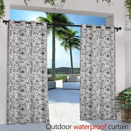 Amazon Com Loveeo Black And White Outdoor Curtains Striped