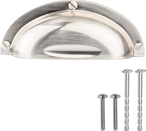 Satin Nickel Kitchen Cabinet Pulls 3 Inch Industrial Design Bin