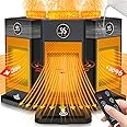 Space Heater, Space Heaters for Indoor Use with Humidifier/Sensor/ECO/3D Flame Effect/Thermostat/Timer/Oscillating, PTC Fast Electric Heaters, Quiet Portable Room Heaters for Bedroom/Office/Home