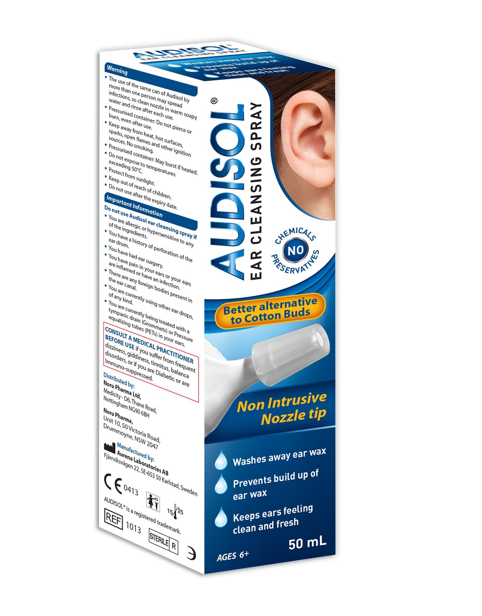 AUDISOL Ear Cleansing Saline Spray, 50 ml