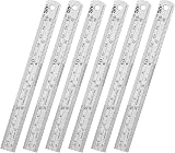 Early Buy Stainless Steel 6 Inch Ruler Set 6 Pack Straight Edge
