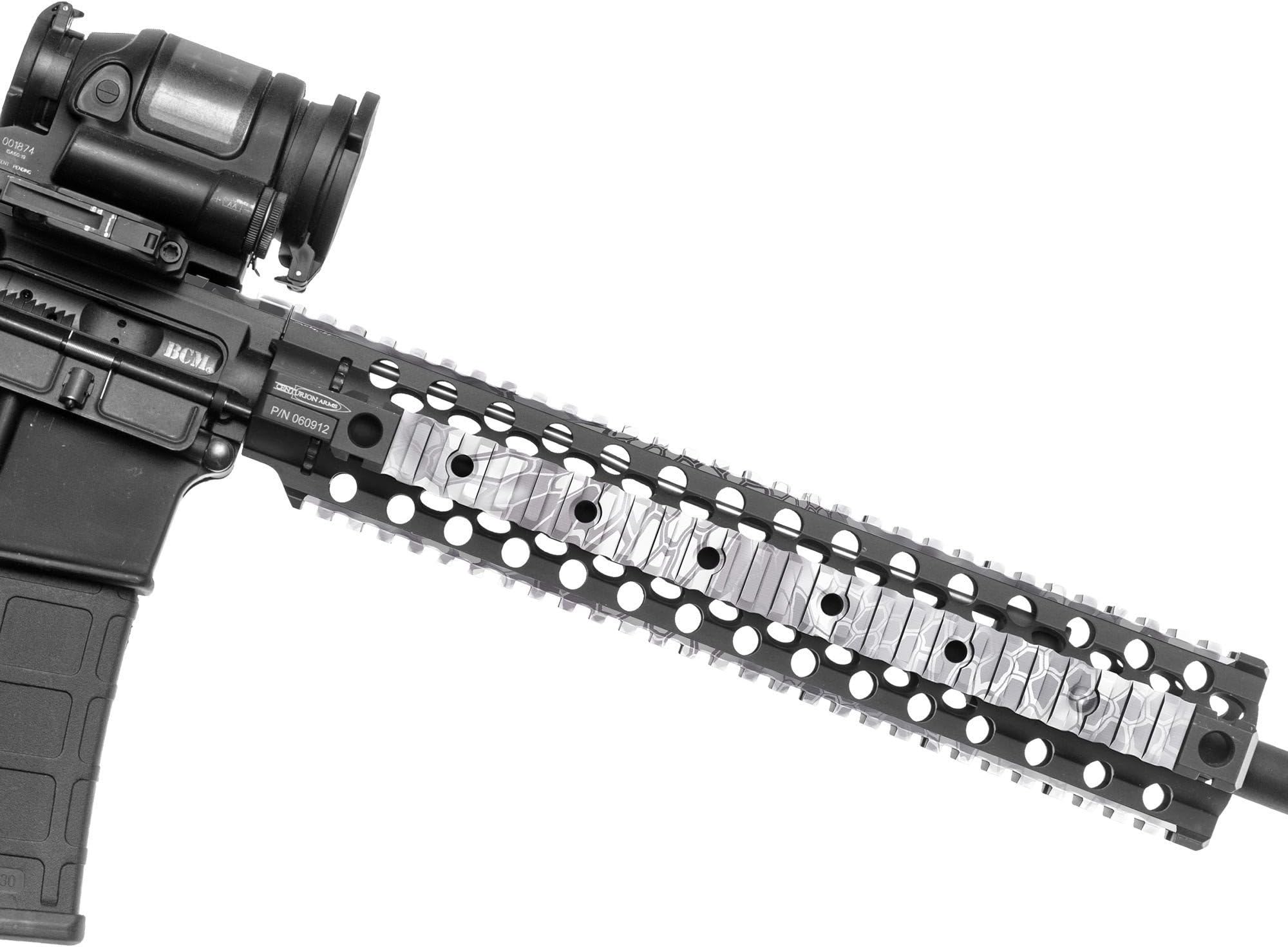 GunSkins Rail Skin - Premium Vinyl Wrap with Precut Pieces - Easy to Install and Fits Picatinny Quad Rail - 100% Waterproof Non-Reflective Matte Finish - Made in USA