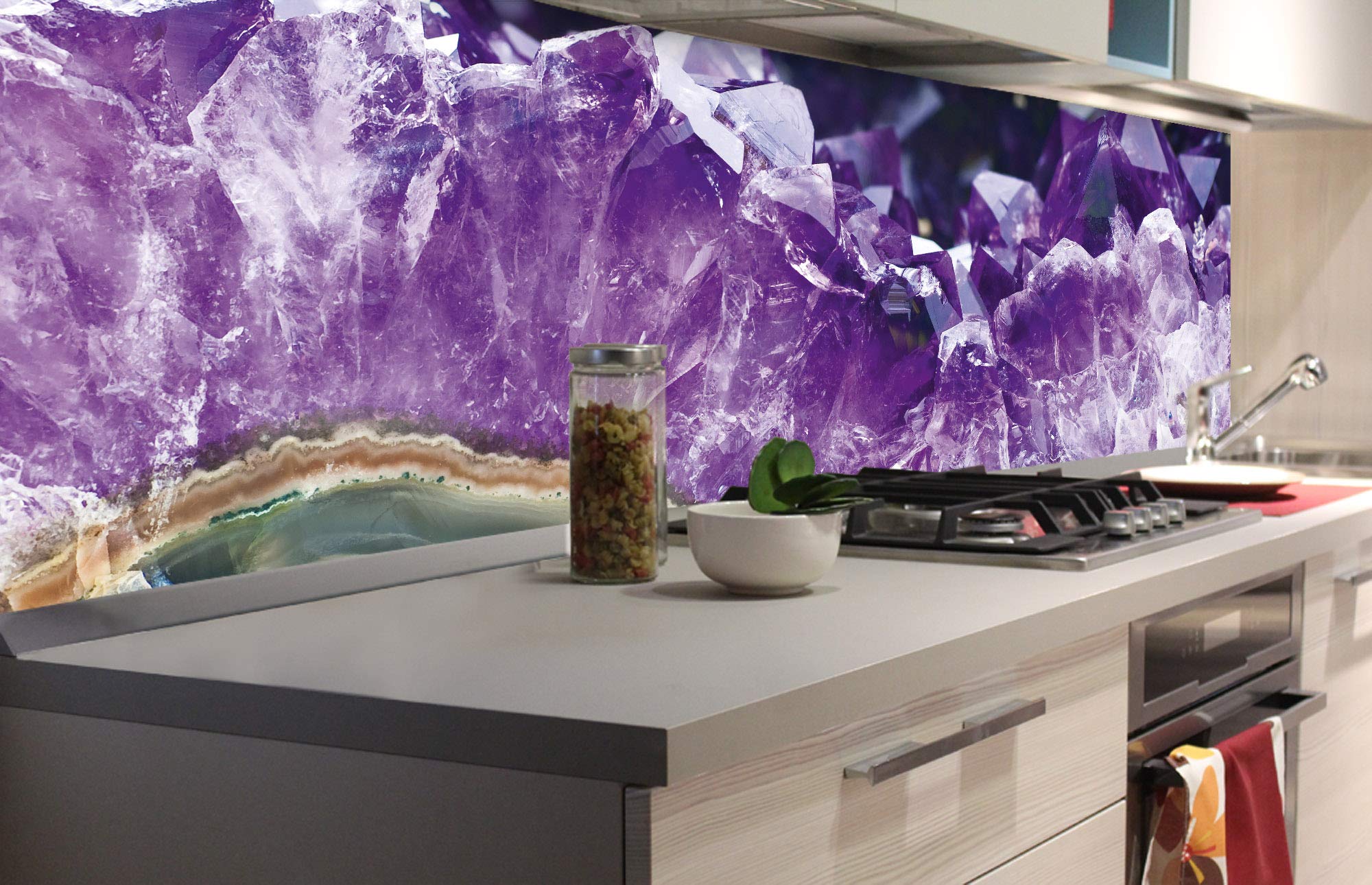 DIMEX LINE Peel and Stick Kitchen Backsplash Sticker Amethyst | Waterproof Decorative Wall Foil for Kitchen | Made in EU - 180.01 × 60.00 cm
