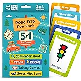 WELL BALANCED 5-in-1 Road Trip Games for Kids Ages 4-8 – Car Games, Riddles, Trivia, Scavenger Hunt – Car Ride Essentials for Screen-Free Fun – Road Trip Activities for Kids
