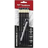 Tombow 61002 MONO Drawing Pencil Set, Combo 6-Pack. Professional Quality Graphite Pencil Set with Precision Zero Eraser