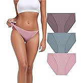 ANLIQI High Cut String Bikini Panties Stretchy Soft Modal Low Waist Underwear Ladies Hipster Panties Multi Pack