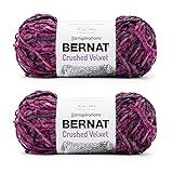 Bernat Crushed Velvet Br Magneta Yarn - 2 Pack of