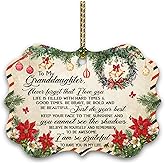 HYTURTLE to My Granddaughter Christmas Ornament 2025 Tree Decoration Gifts for Girls Women from Grandma Grandpa - Best Granddaughter Gifts from Grandparent - Unique Aluminum Ornament Gift Keepsake