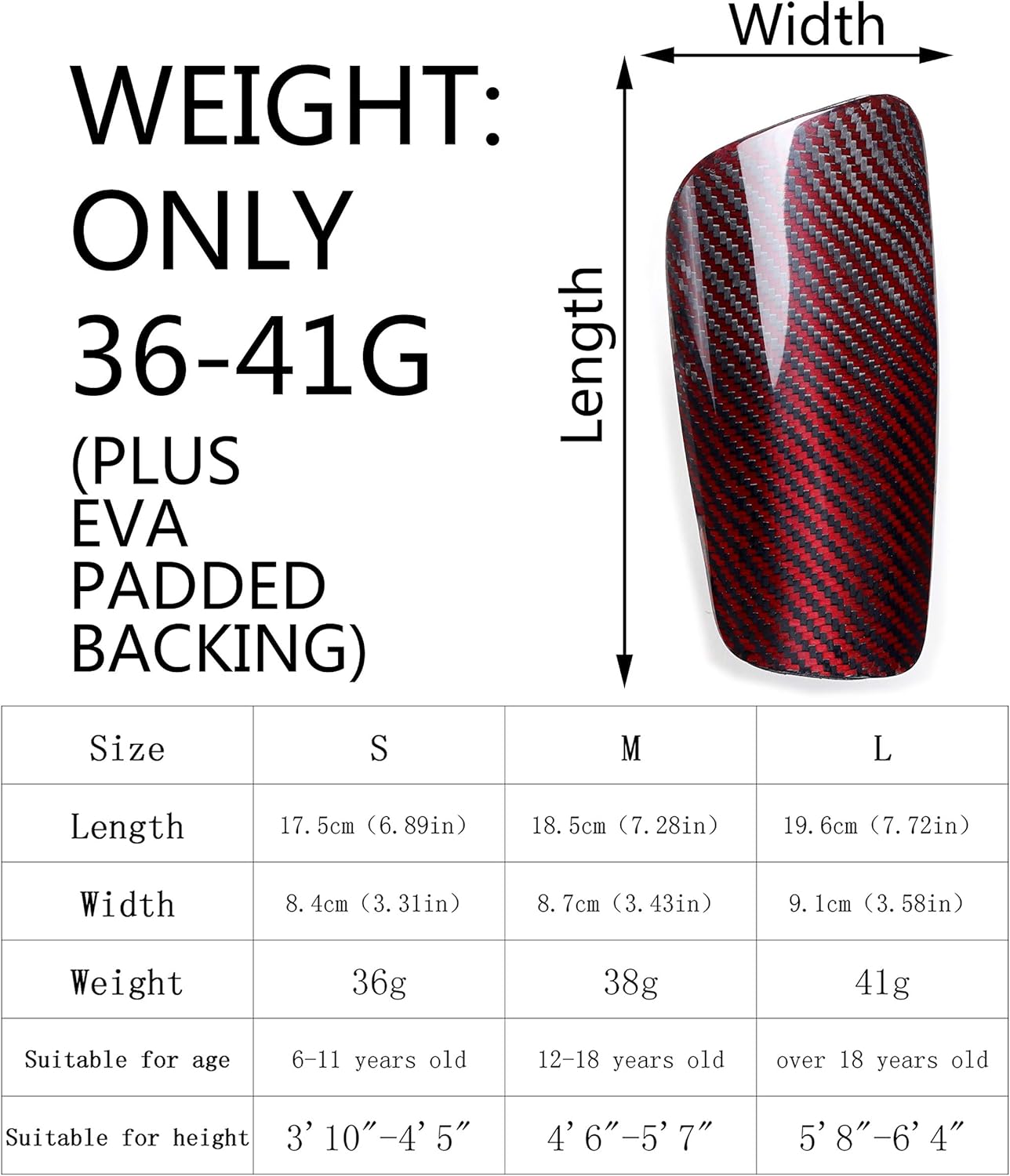 VARWANEO Carbon Fiber Soccer Shin Guards, with Large Cushioned, for Kid, Youth, Adult, Men, Slim, Superlight, Genuine Carbon, Baseball, Football, Kickboxing, Thai, MMA, Protection Shocks Injuries : Sports & Outdoors