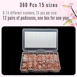 NOVO OVO Fake Toe Nail Tips Press on, French Tip