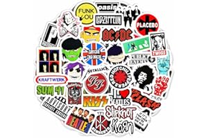 BULBACRAFT 100Pcs Classic Rock Stickers — 60s 70s 80s 90s Rock Band Stickers for Water Bottle & Laptop, Rock and Roll Stickers, Metal Band Stickers and Decals, Guitar Stickers, Music Stickers, Rock Music Gifts