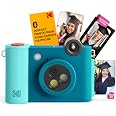 Caméra Instantanée Kodak Smile+ 2-en-1 - Imprimante Photo + Appareil - 10MP - Bleu - Pack Démarrage