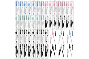 ZUAZAOR 50 Packs Basic Geometry Compass in Bulk,Mechanical Pencil Desiged with Etra Lead,Student Drawing Tools Compass Math Compass Set (Colorful)