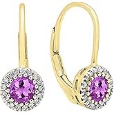 Dazzlingrock Collection Womens Halo Dangling Drop Earrings, 10K Solid Yellow Gold