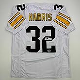 Facsimile Autographed Franco Harris Pittsburgh White Reprint Laser Auto Football Jersey Size Men's XL
