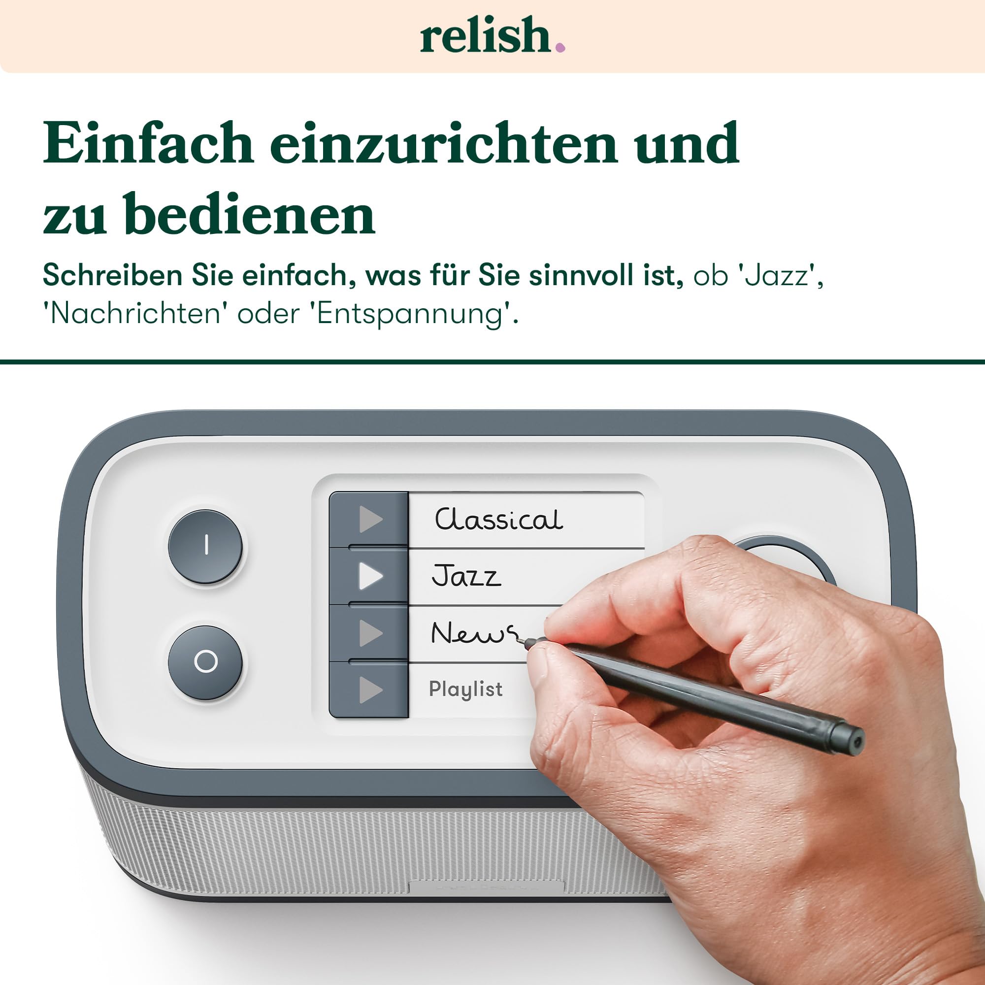 Relish – Tragbares, einfaches DAB/DAB+/FM Radio und MP3-Musikplayer mit USB für Senioren, Demenz und Alzheimer-kranke sowie Sehbehinderte – große Tasten, einfaches Design, leicht zu bedienen 4